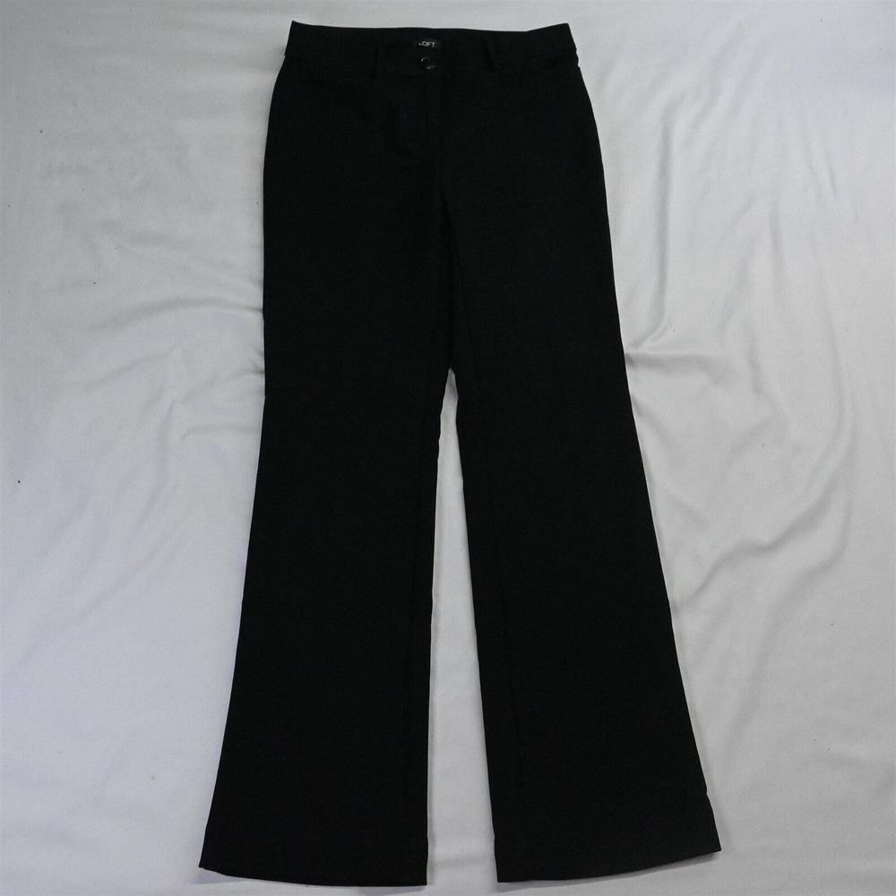 LOFT‎ 0 Black Mid Rise Trouser Dress Pants